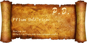 Pflum Dárius névjegykártya